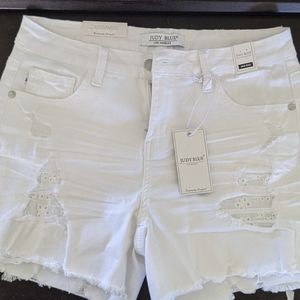 Judy blue white denim shorts NWT